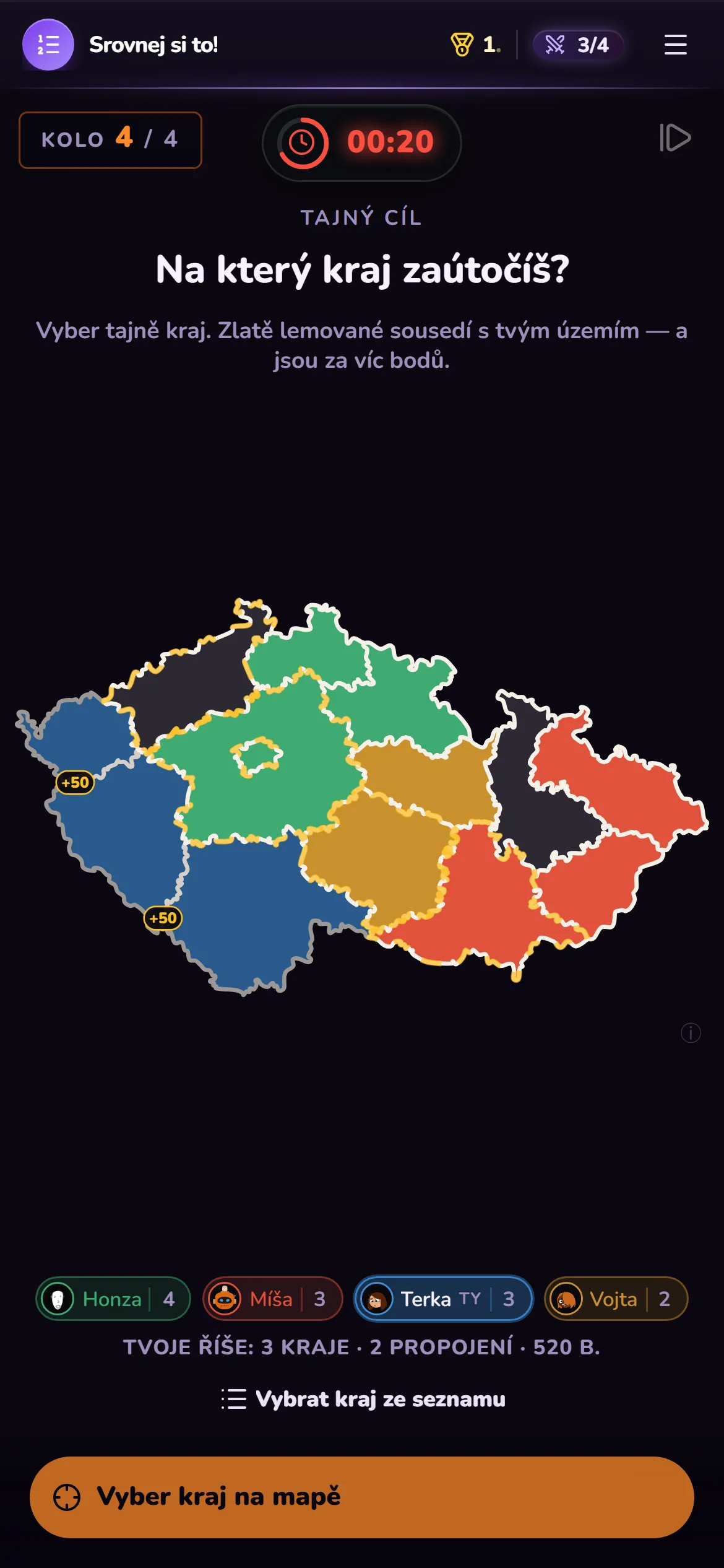 Ukázka hry Srovnej si to! na mobilu