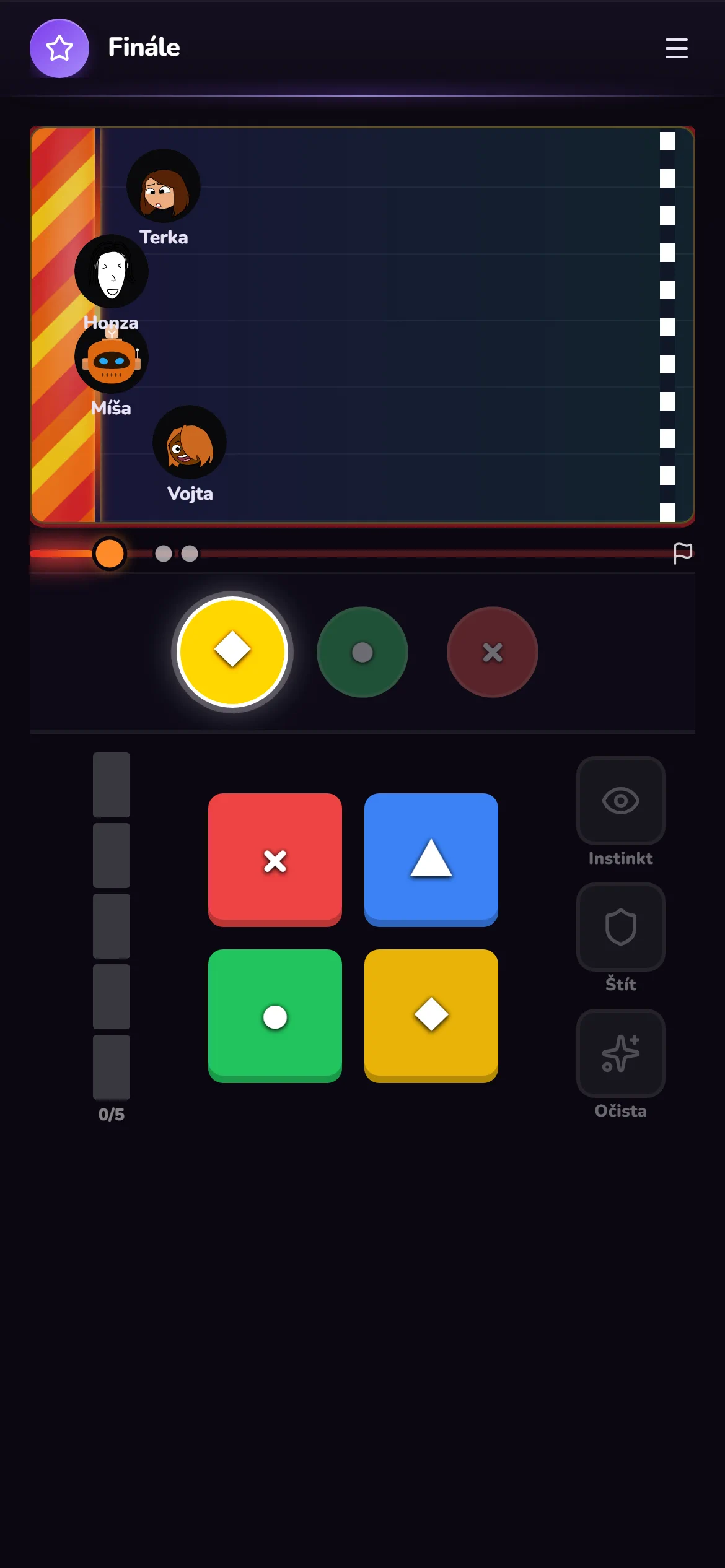 Start: kdo má víc bodů z miniher, začíná blíž k cíli.